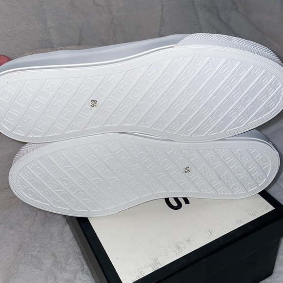 NWT J/SLIDES GIA Light Gold Metallic Suede Sneaker - Picture 13 of 14